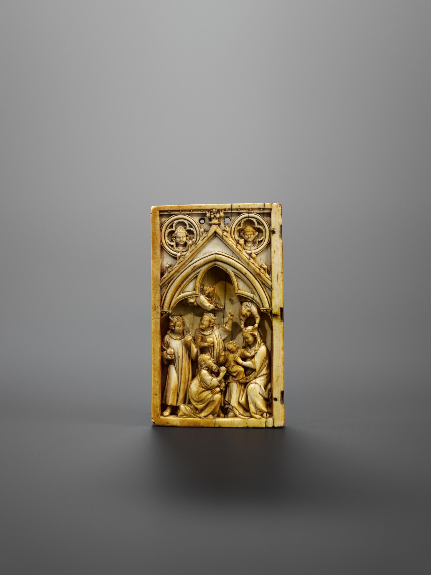 Left wing of a diptych: The Adoration of the Magi Judging Christ workshop - Galerie Brimo de Laroussilhe
