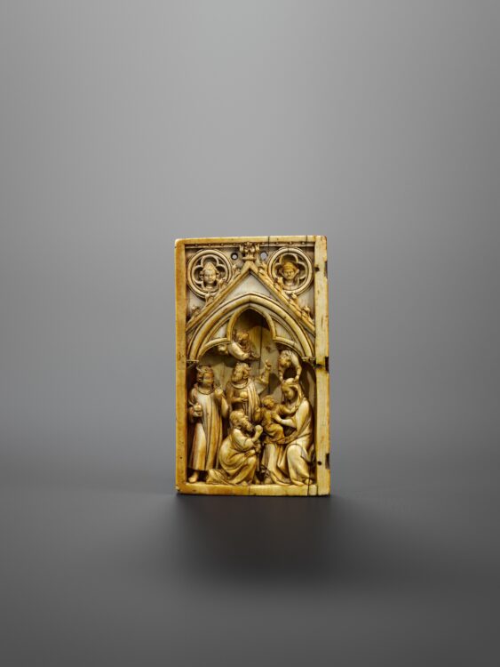 Feuillet gauche d’un diptyque : L’Adoration des mages Atelier du « diptyque du Christ Juge » - Galerie Brimo de Laroussilhe