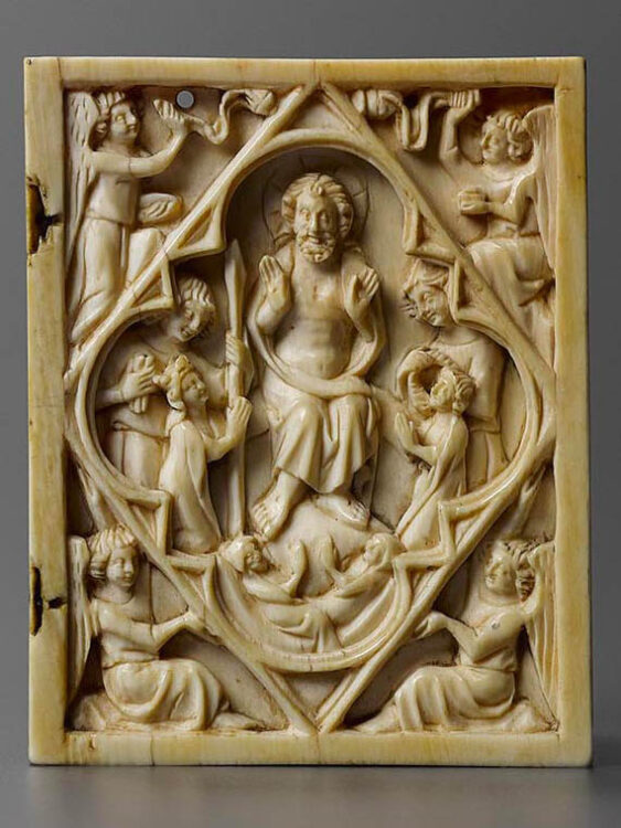 Feuillet droit de diptyque : Le Christ Juge - Galerie Brimo de Laroussilhe