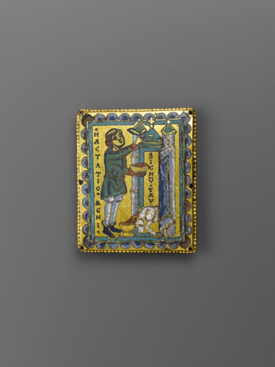 Plaque de croix : Le Sacrifice de L’Agneau et le Signe du Tau - Galerie Brimo de Laroussilhe